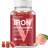 Suplemento de gomitas de hierro veganas, con vitamina C, A