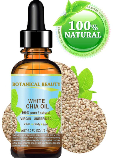 Aceite de Chía Blanca Virgen Puro Natural para Cara, Piel, Cabello