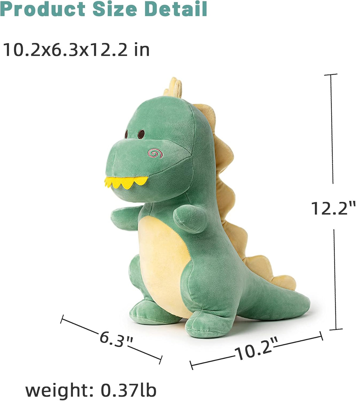 Lindo y suave peluche de Dinosaurio color verde