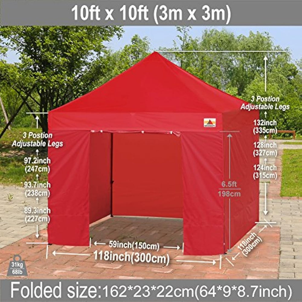 ABCCANOPY - Tienda de campaña con toldo de 10 x 10 con 4