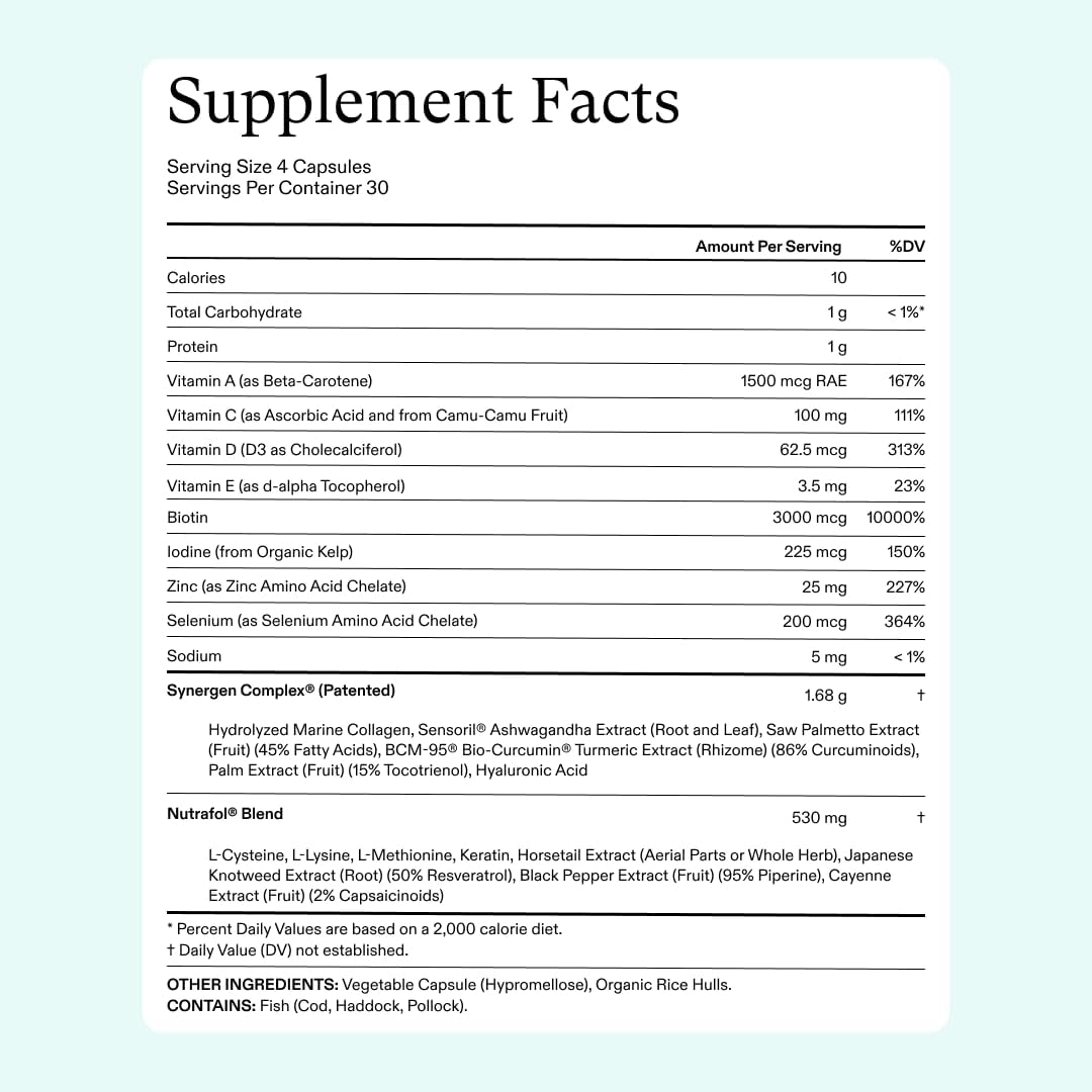Suplementos para el crecimiento del cabello para mujeres 18-44