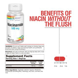 Suplemento Niacinamida 500 mg Vitamina B-3 Metabolismo 100un