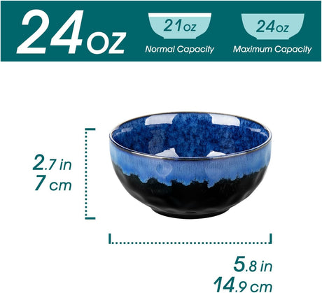 Cuencos de Cerámica para Sopa Vancasso, Juego de 4, 24oz