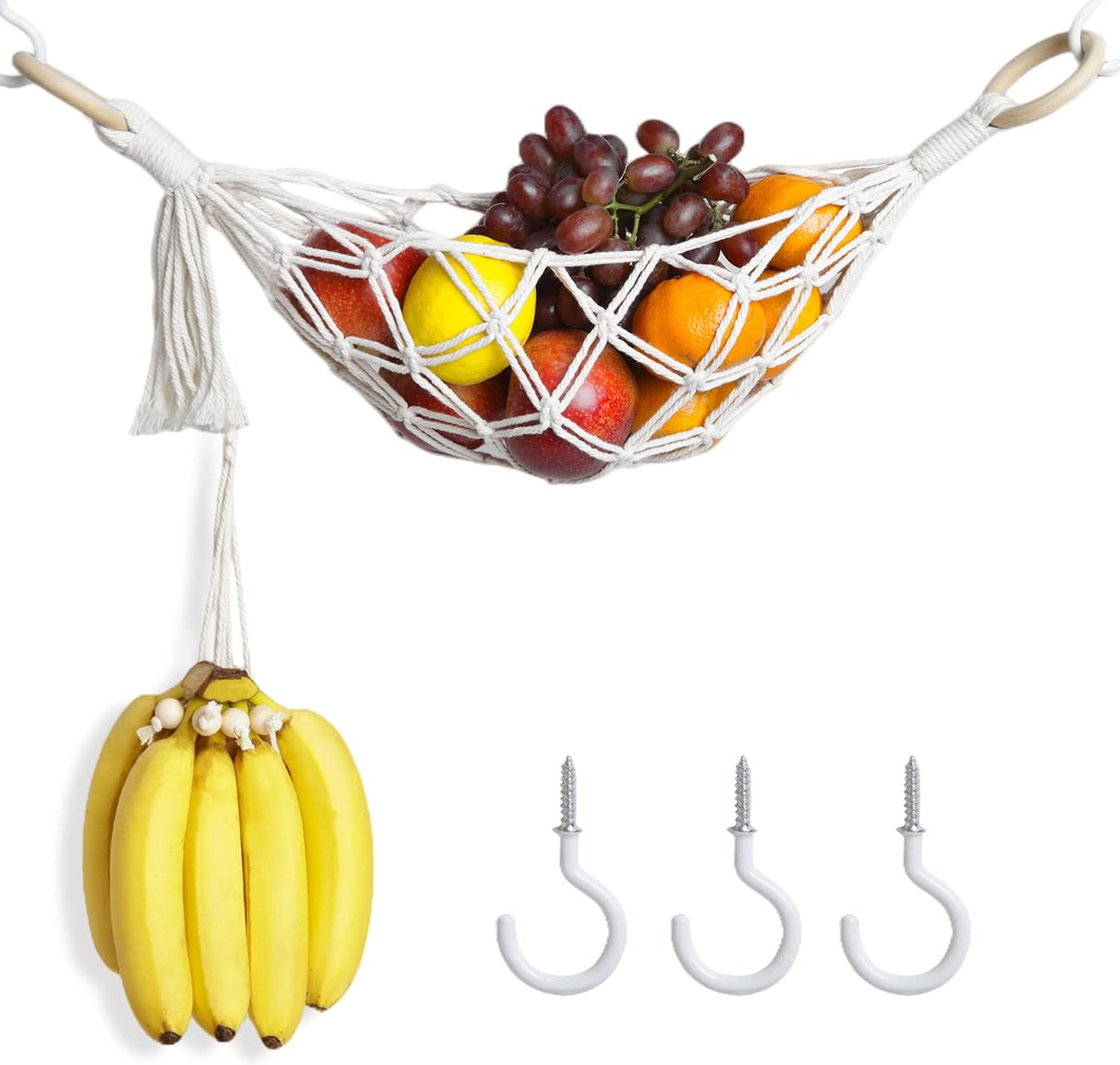 Hamaca de Frutas Bajo Gabinete, Macrame, Ahorra Espacio, Modelo RV
