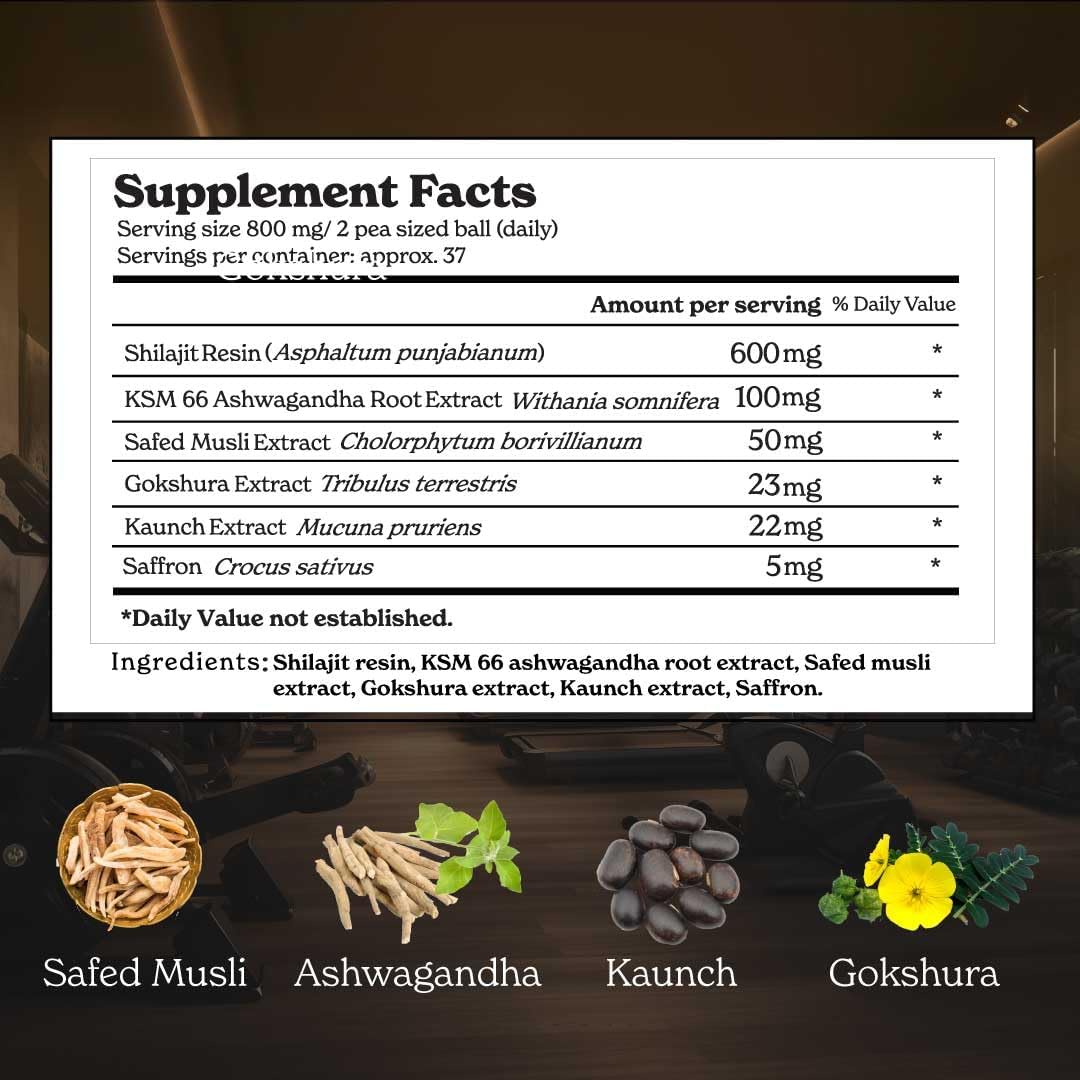 Pure Himalayan Shilajit Gold+ | Mejora recuperación y fuerza | 30g, Lab probado