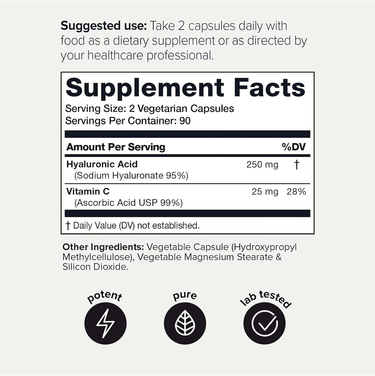 Suplementos Alimenticios de ácido hialurónico de pureza