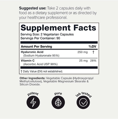 Suplementos Alimenticios de ácido hialurónico de pureza