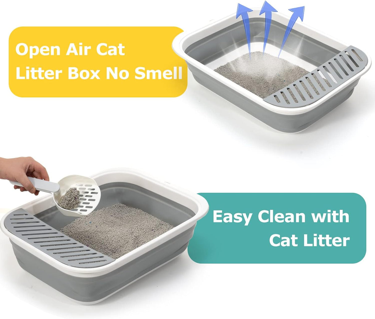 Caja de arena para gatos con parte superior TomteNisse