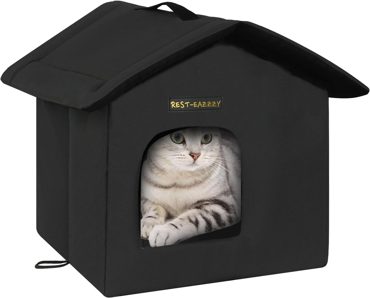 Casa para Gatos Exterior Rest-Eazzzy, Aislada y Resistente, 13x13x14