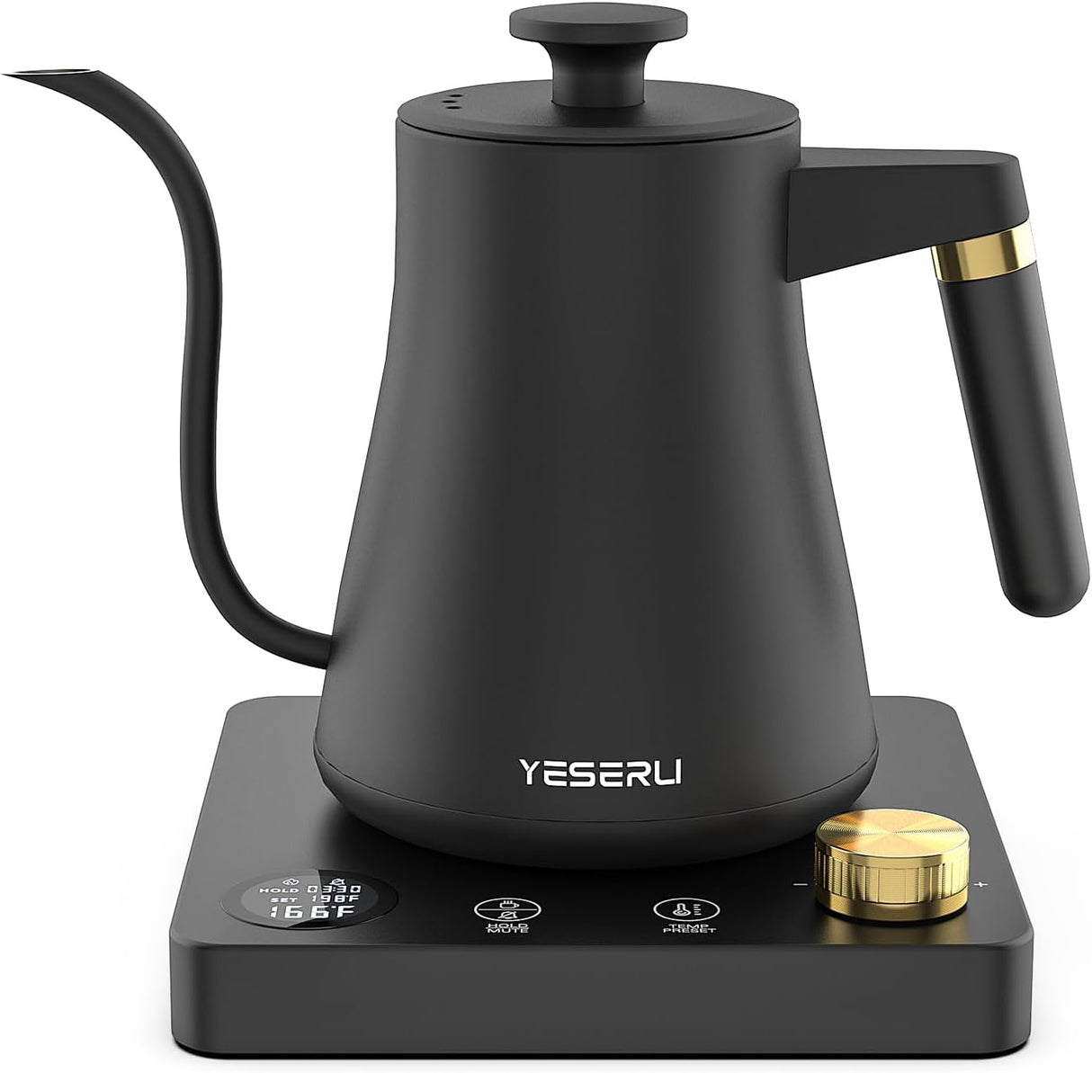 Hervidor Eléctrico Gooseneck 1200W, Control de Temperatura, 1L