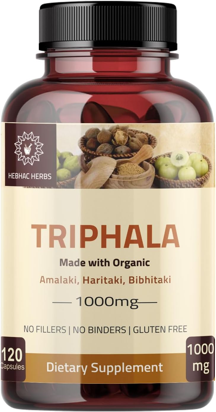 Suplemento Triphala orgánicas 120 cápsulas de 1000 mg