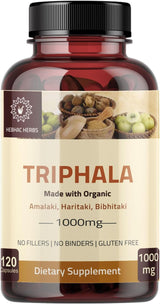 Suplemento Triphala orgánicas 120 cápsulas de 1000 mg