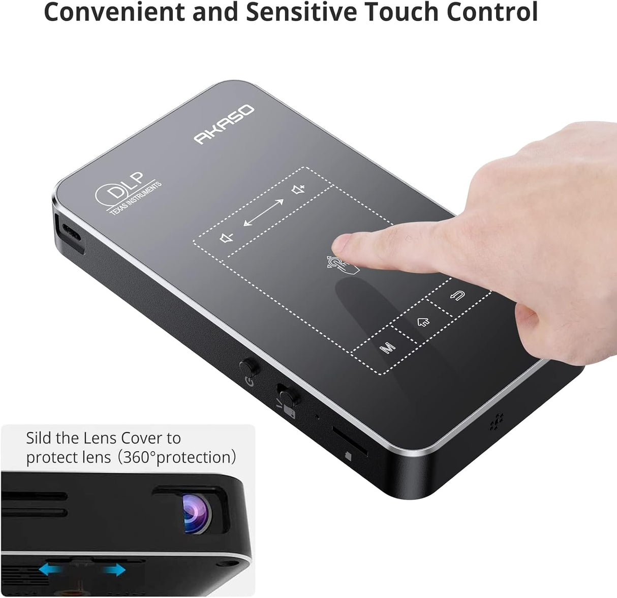 Proyector portátil AKASO WT50, 1080P, WiFi y Bluetooth