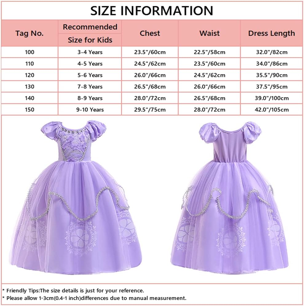 Disfraz de Princesa Sofia para Niñas con Accesorios y Detalles