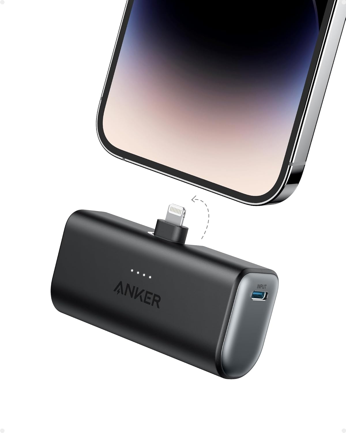 Cargador portátil negro anker con conector