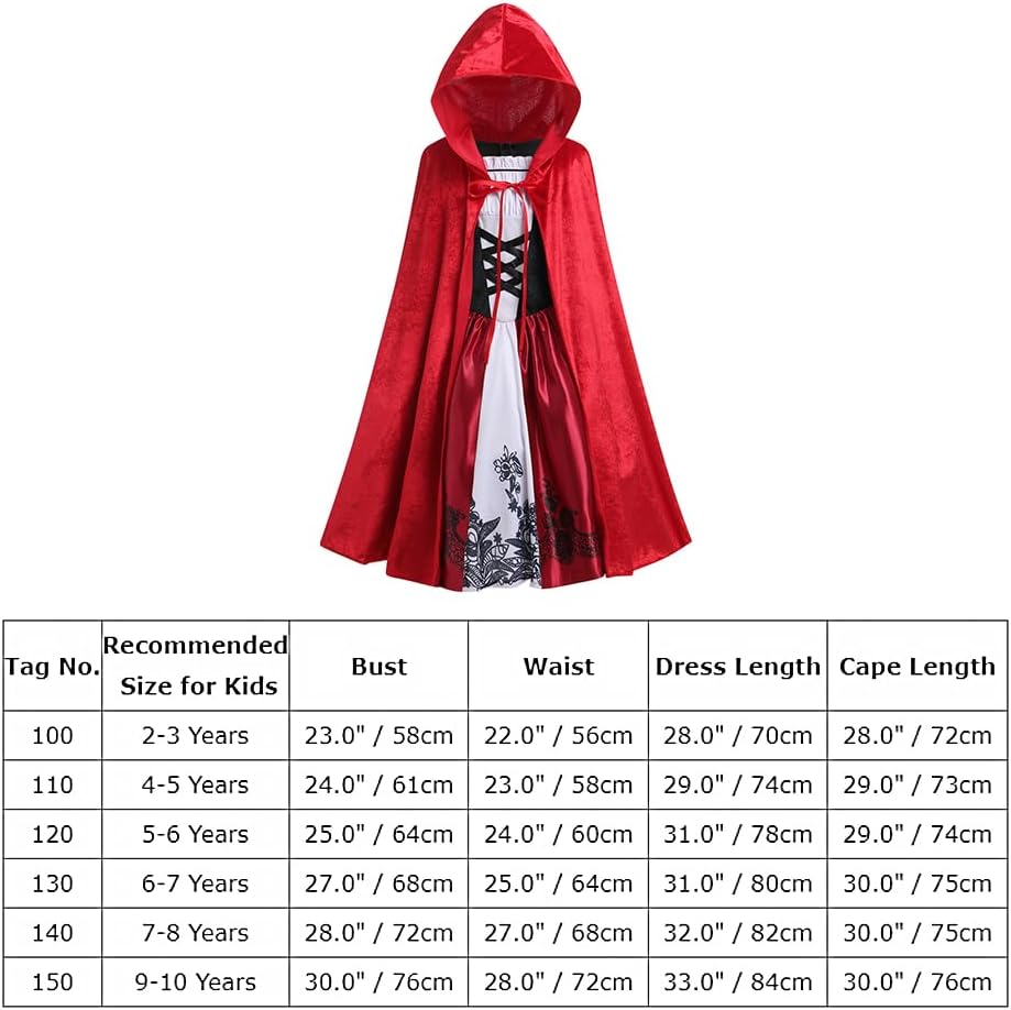 Disfraz de Princesa con Capa Roja para Niñas - Deluxe Halloween