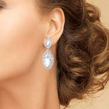 Pendientes de boda de cristal de diamantes de imitación