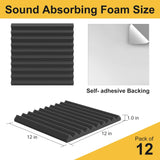 Paneles Acústicos JBER 12 Pck, 1 x 12 x 12, Autoadhesivos
