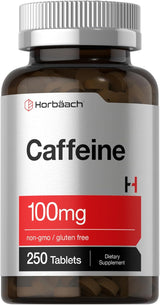 Píldoras de cafeína 100mg Horbäach | 250 tabletas vegetarianas