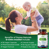 Zazzee D-Chiro-Inositol 50mg, 90 cápsulas, 40:1 ratio