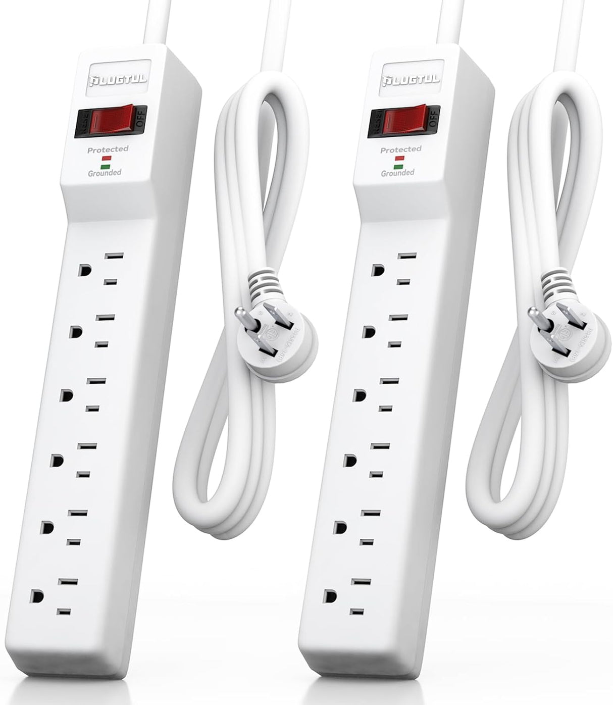 PLUGTUL Paquete de 2 protectores de sobretensión (980 julios)