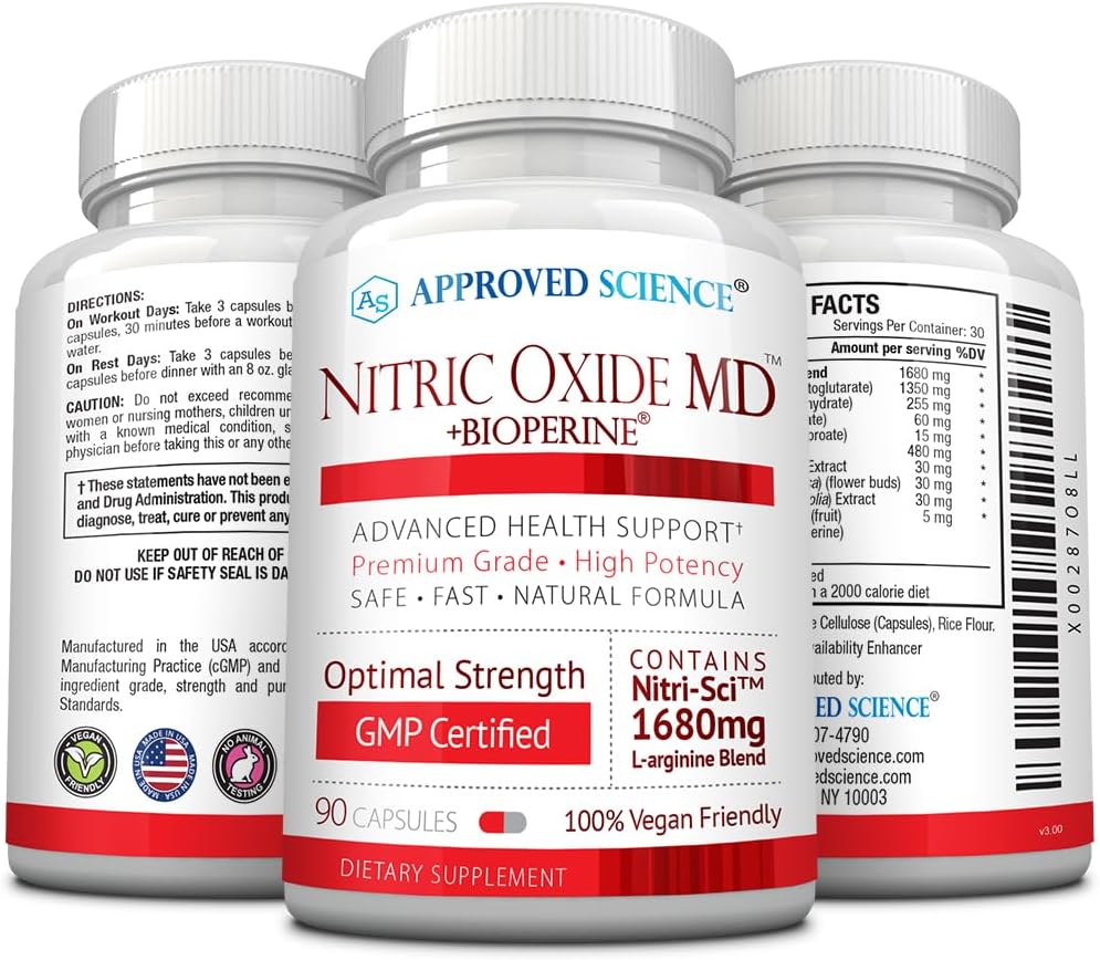 Approved Science Nitric Oxide MD Desarrollo muscular 90 cáp
