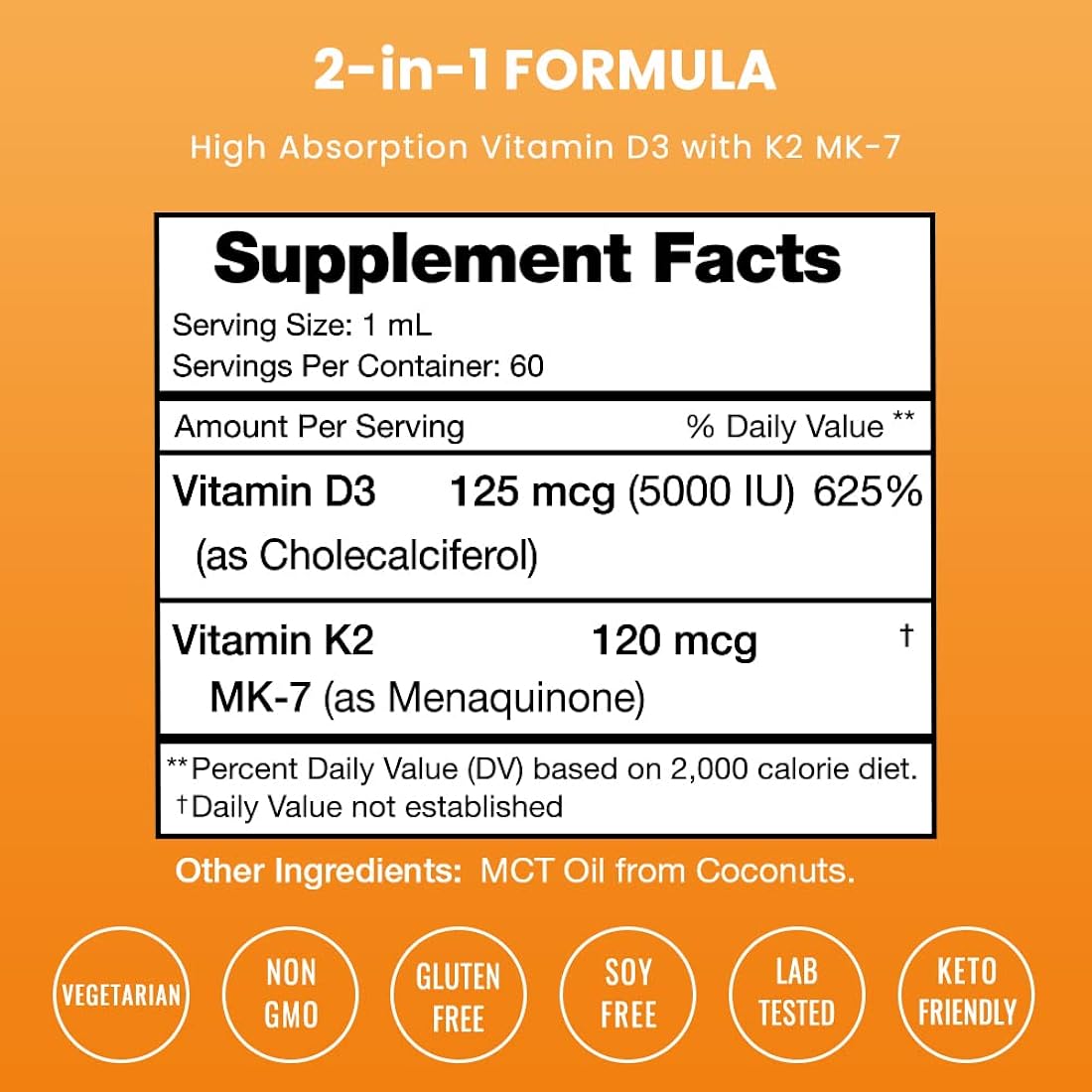 Suplemento Gotas de vitamina D3 K2 para niños  absorción