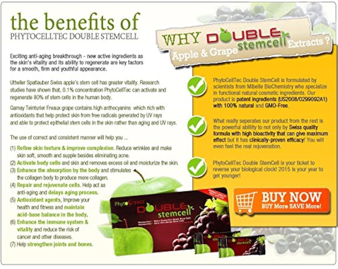 phytoscience stemcell – 10 Pack (doble de 140 sachets) – Belleza Innovaciones – La mejor Anti Envejecimiento Cuidado de la piel