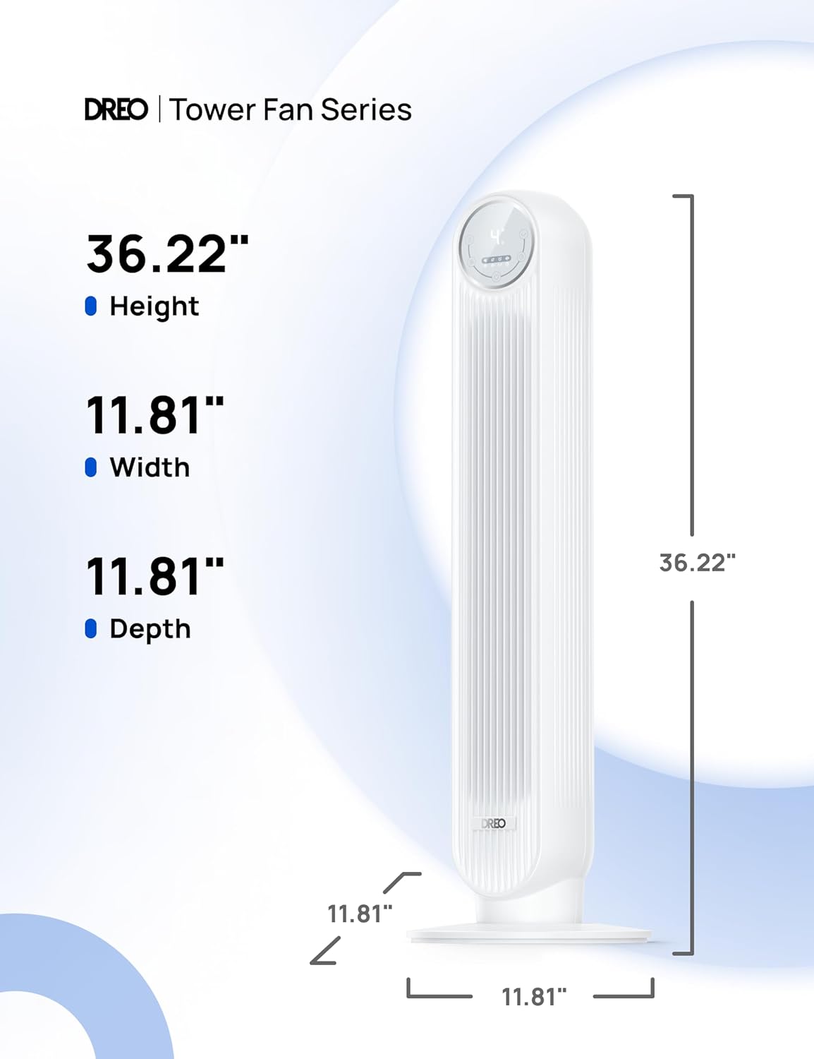 Ventilador Dreo para dormitorio, oscilante, 4 velocidades, DR-HTF007