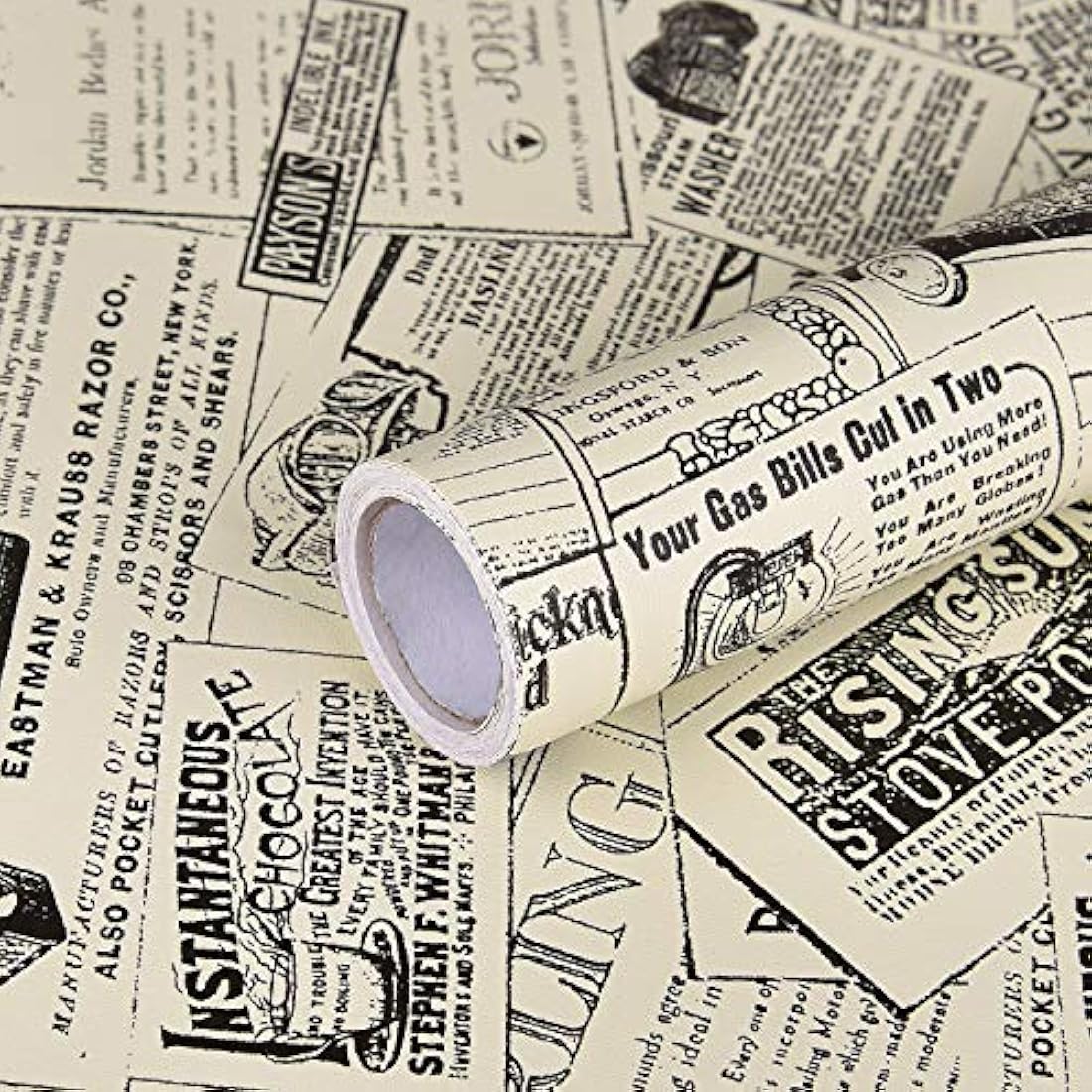 Wenmer papel de contacto de periódicos vintage autoadhesivo