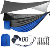 Hamaca Camping con Mosquitero y Lona, Portátil, Doble, Nylon