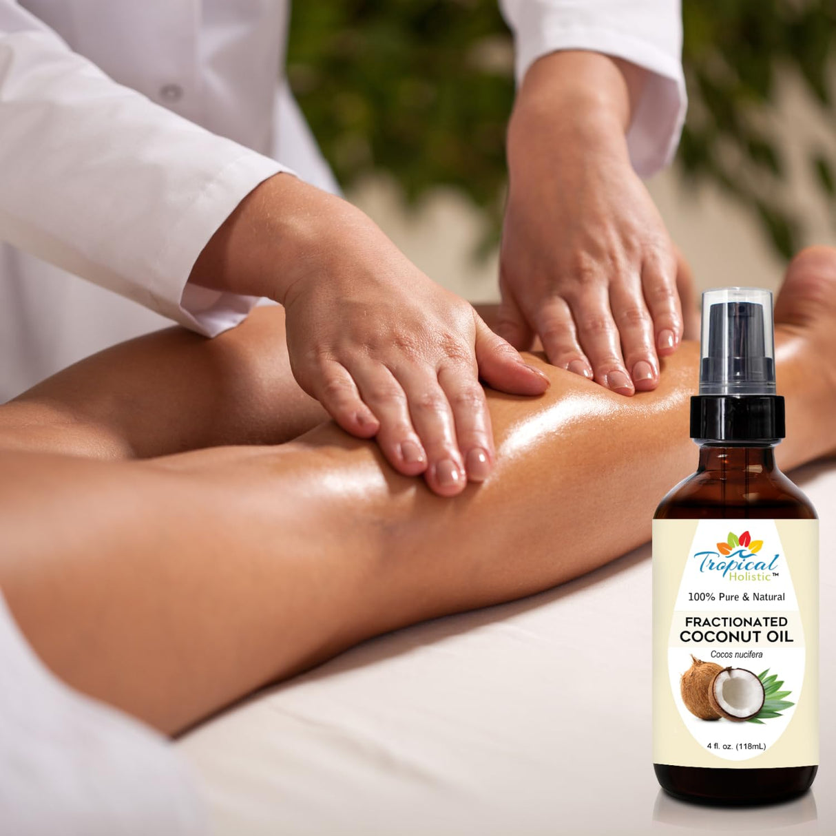 Aceite de coco fraccionado de 4 onzas Tropical Holistic