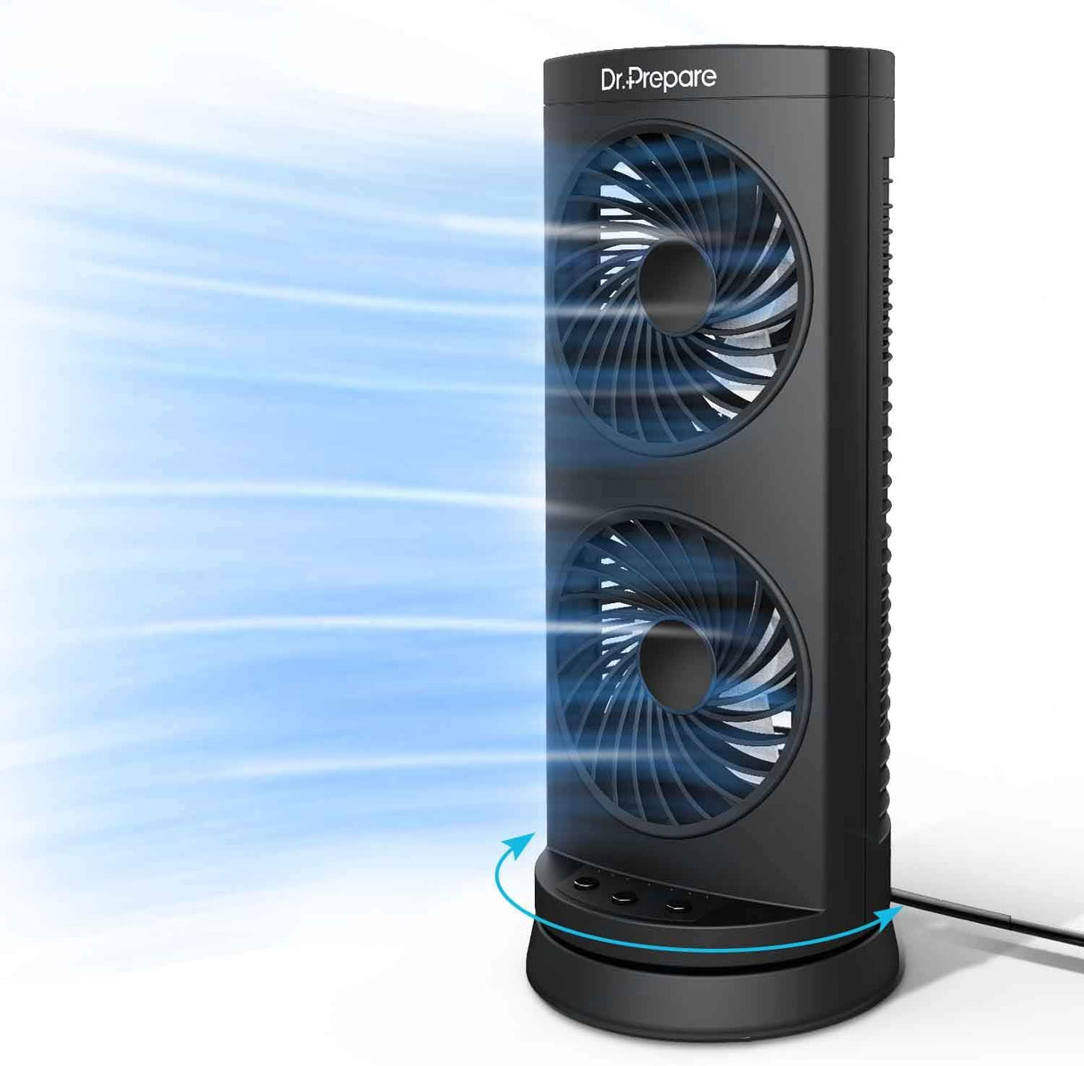 Ventilador Oscilante Portátil 3 Velocidades, 110° Oscilación