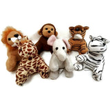 Peluche Jungle/Zoo Animals de la selva de gamuza de 12 pieza