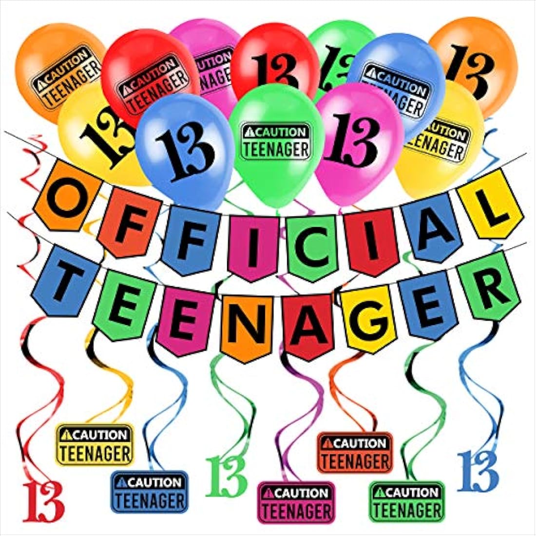 Divertido Kit de fiesta de cumpleaños # 13 adolescentes