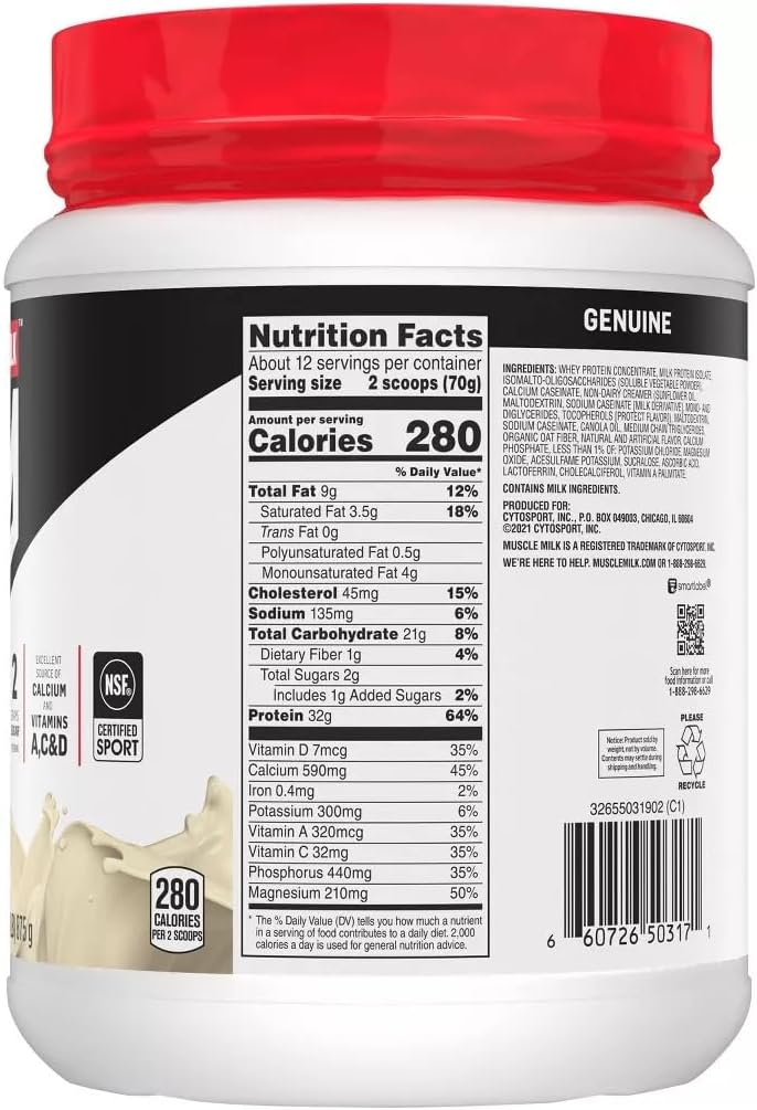 Proteína Muscle Milk Lean Muscle Vanilla Creme 1.93 lb