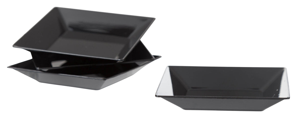 Platos de postre cuadrados de plástico
