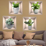 Pegatinas de Plantas 3D Vivas, Decoración Botanical, Modelo X