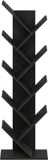 Estantería de pie estilo árbol de 9 niveles, modelo espresso