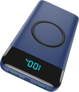 Cargador portátil inalámbrico pantalla LED inteligente azul