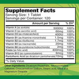 Alfa Vitamins® Multi Daily – Vitaminas esenciales para apoyar el sistema inmunológico y promover un estilo de vida saludable – 120 tabletas
