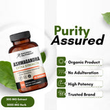 Suplemento Orgánico Ashwagandha 300mg, 100 Cápsulas