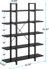 Estantería Tribesigns 5 niveles estilo industrial 72x12x47 pulgadas