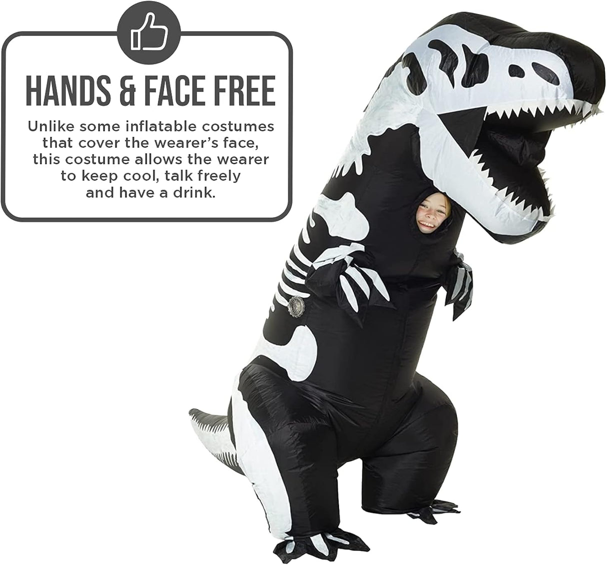 Disfraz de dinosaurio esqueleto inflable Morph