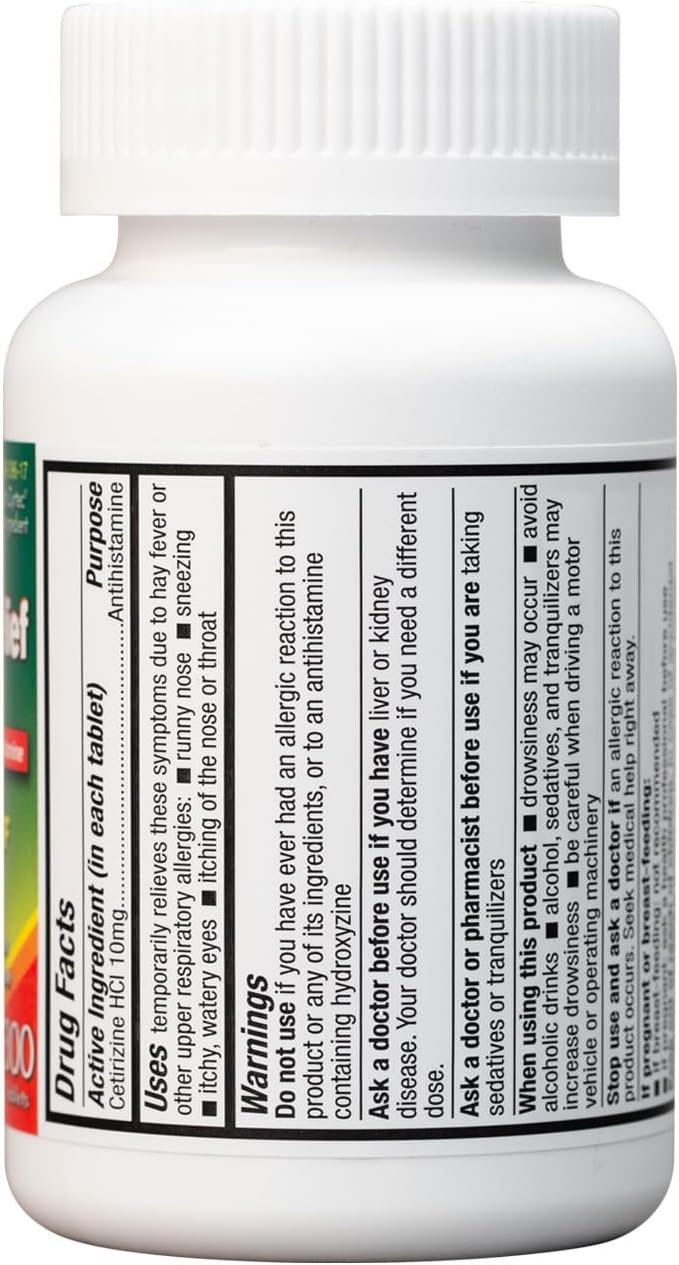 AlergiaA2Z® Cetirizina 10mg Alivio Todo el Día 300 Pzas