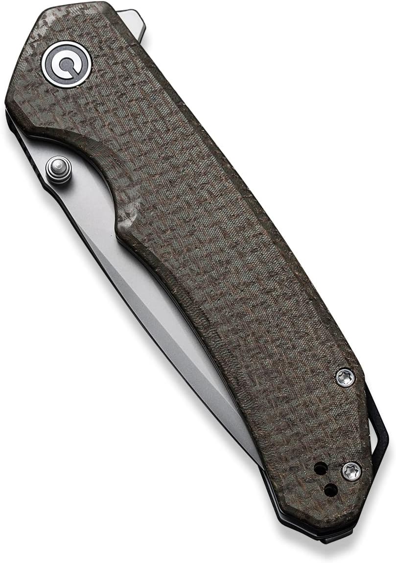 Cuchillo de bolsillo plegable 3.5, hoja Tanto D2, Micarta