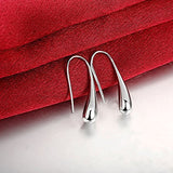 Pendientes colgantes de hilo de plata  blanco / 1 par