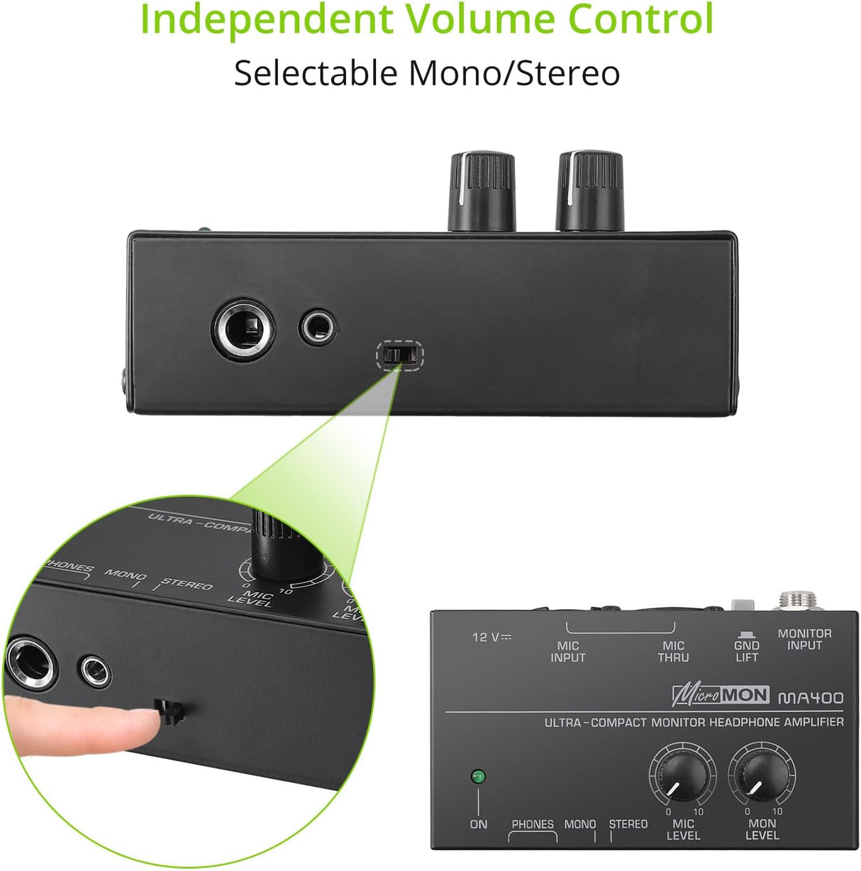 Amplificador de auriculares MA400 con salidas XLR y volumen