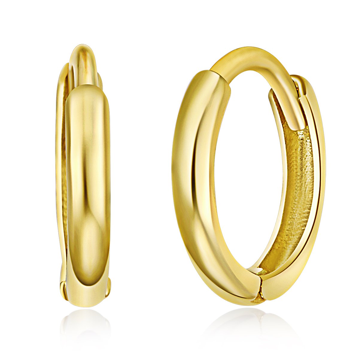 Pendientes de oro amarillo de 14 k de 1,5 mm de grosor 8x8mm