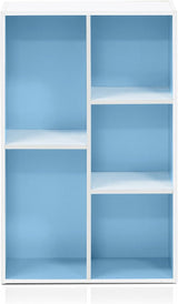 Estantería abierta reversible con 5 cubos - Modelo 11069WH/LBL